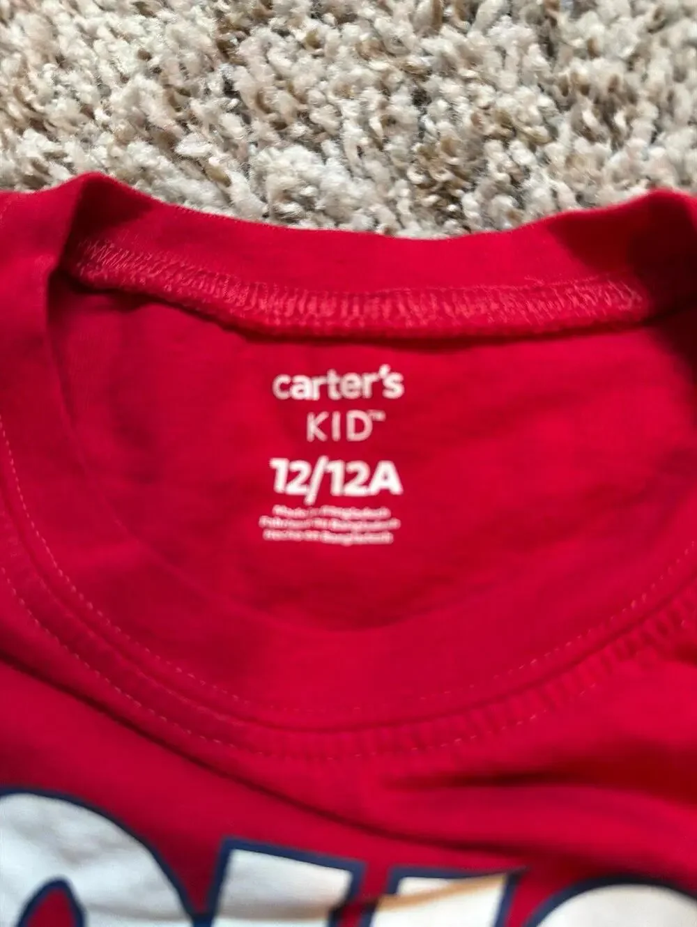 Carter's & OshKosh B'gosh Kid Boys 12 (Large) Red Gray Long Sleeve Shirts
